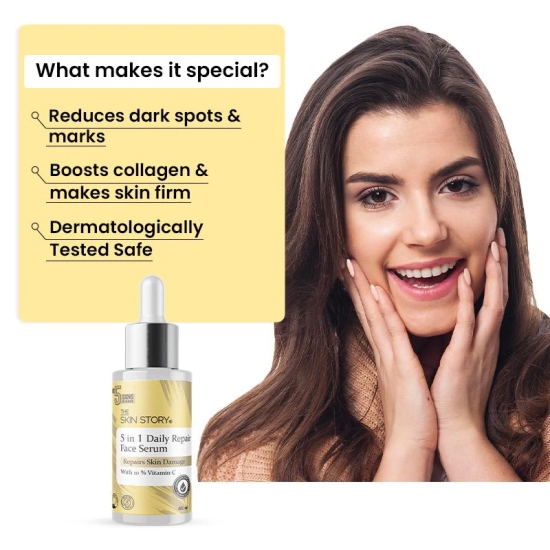 5 in 1 Daily Repair Face Serum With 10% Vitamin C For Firm Skin, Reduces Dark Spots (40 ML)