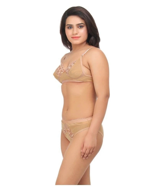 TCG Beige Lace Bra & Panty Set - 34