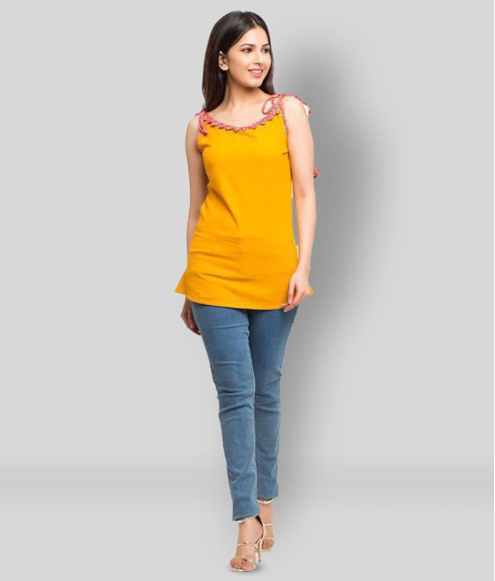 Yash Gallery - Yellow Cotton Womens Regular Top ( Pack of 1 ) - S