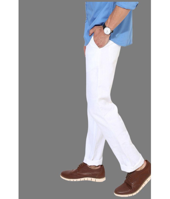 HALOGEN - White Cotton Lycra Skinny - Fit Mens Chinos ( Pack of 1 ) - None