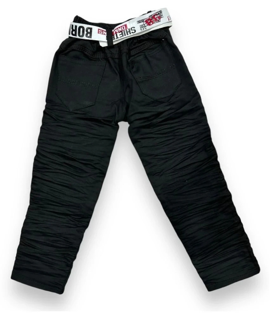 Kids Black Teddy Printed Cotton Jeans - None