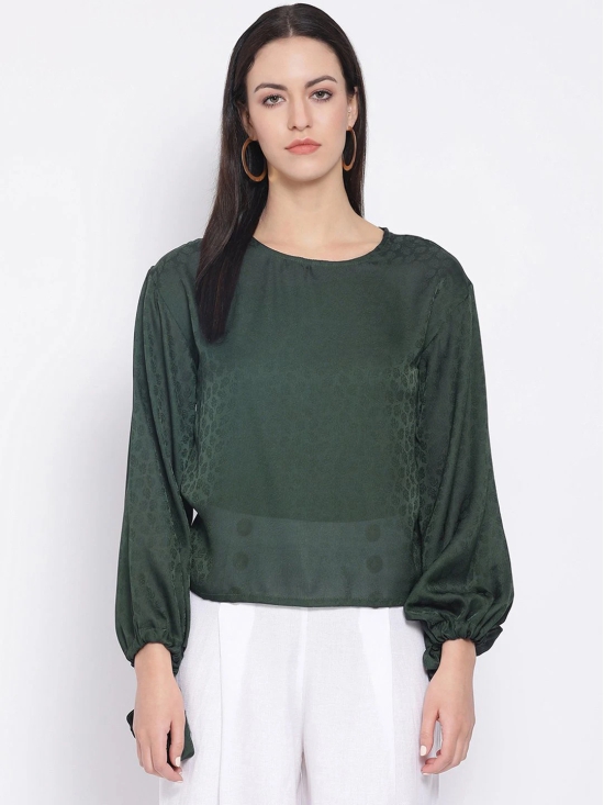 Oxolloxo Women Green Self Design Top