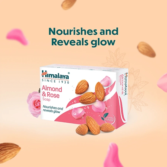 Himalaya Almond & Rose Soap, Moisturizes & Cools Skin, 125 G