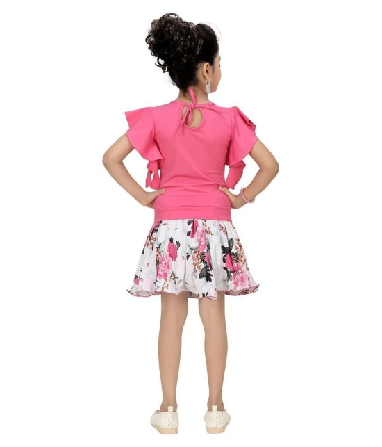 Arshia Fashions - Pink Cotton Blend Girls Top With Skirt ( Pack of 1 ) - None