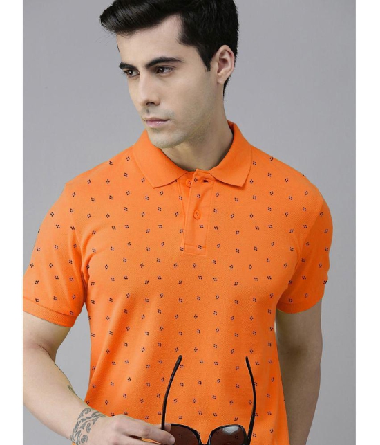 ADORATE - Orange Cotton Blend Regular Fit Mens Polo T Shirt ( Pack of 1 ) - None