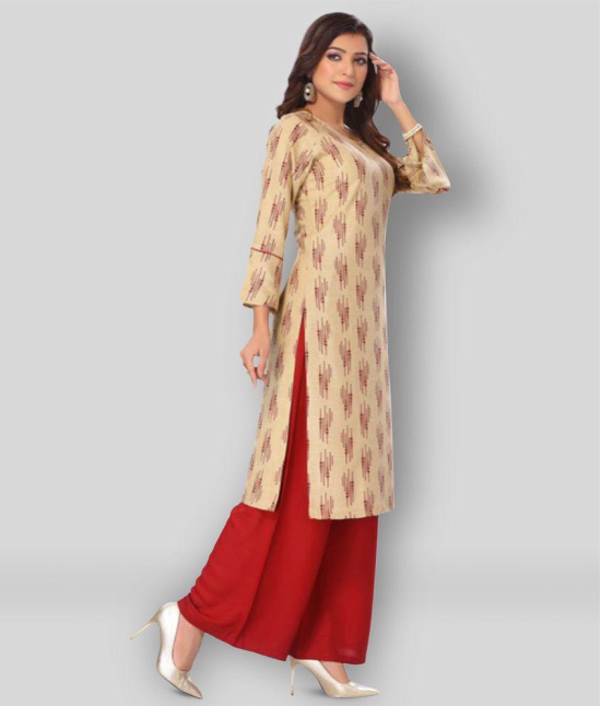 haya fashion - Beige Straight Rayon Women's Stitched Salwar Suit ( Pack of 1 ) - S