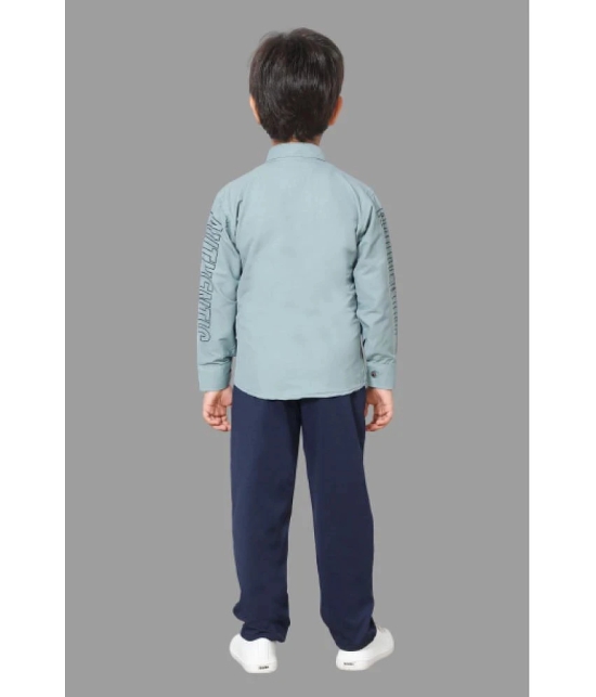 DKGF Fashion - Green Cotton Blend Boys Shirt & Pants ( Pack of 1 ) - None