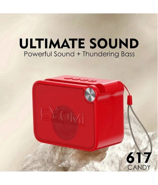 CYOMI CY_617Candy_Red 5 W Bluetooth Speaker Bluetooth V 5.1 with SD card Slot,USB Playback Time 6 hrs Red - Red