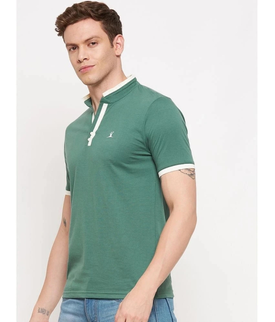 Lycos Cotton Blend Regular Fit Solid Half Sleeves Mens T-Shirt - Green ( Pack of 1 ) - None