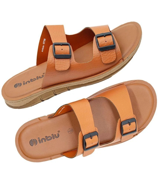 Inblu Tan Mens Slide Flip Flop - None