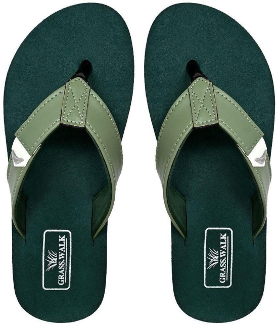 GRASS WALK Green Mens Thong Flip Flop - None