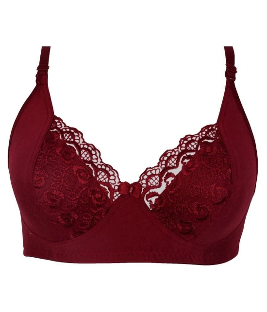 Kiran Enterprises Cotton Minimizer Bra - Maroon - None