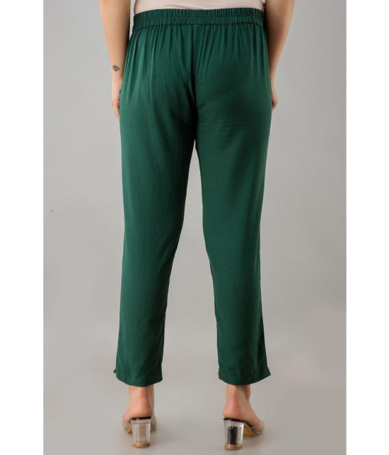 FabbibaPrints - Green Cotton Regular Women's Casual Pants ( Pack of 1 ) - None