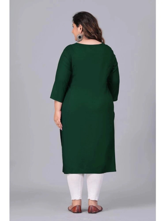 Preksha Rayon Embroidered Straight Womens Kurti - Green ( Pack of 1 ) - None