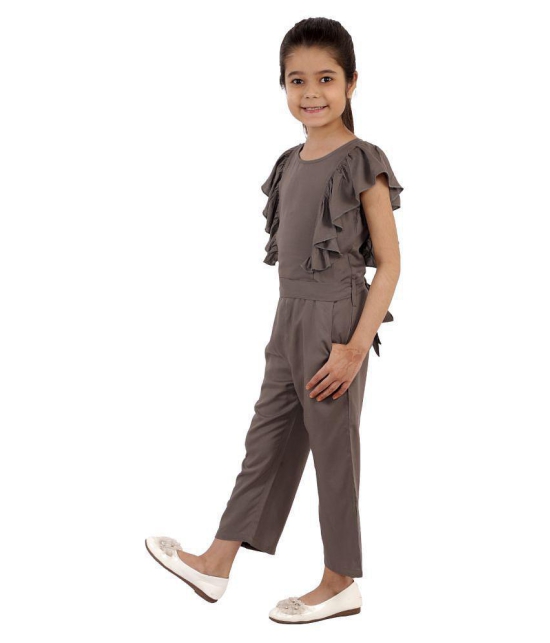 Kids Cave - Grey Rayon Girls Jumpsuit ( Pack of 1 ) - None