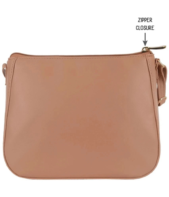 Baggit Beige Faux Leather Sling Bag - Beige