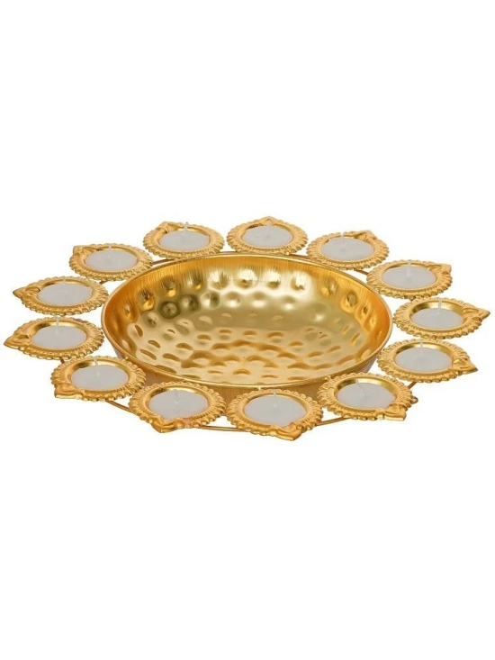 JaipurCrafts Gold Iron Diwali Diya