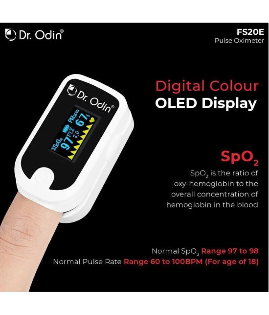 DR. ODIN Pulse Oximeter Fingertip FS20E White & Black Finger Tip