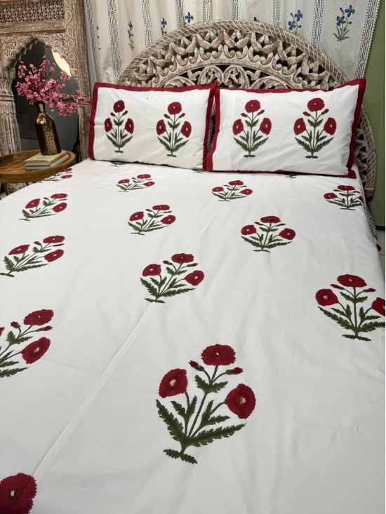 Hand Block Cotton Bedsheet |Gulfam Bedsheet-Super King