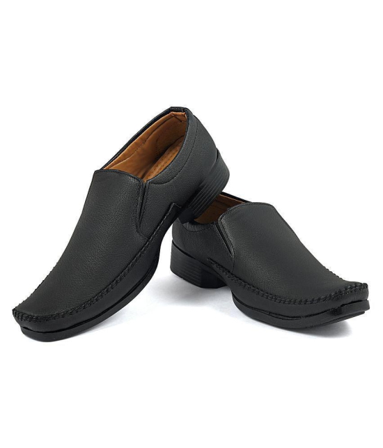 SHOES KINGDOM Slip On Artificial Leather Black Formal Shoes - None