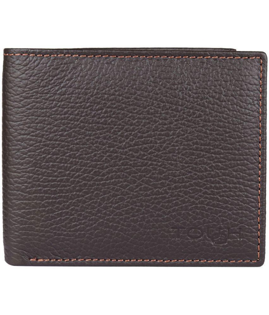 Tough Brown Leather ATM + Money Slot 6 Slot Card Holder For Men & Women - Brown