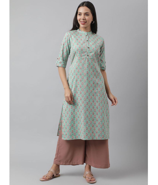 Divena - Green Cotton Womens Straight Kurti ( Pack of 1 ) - None