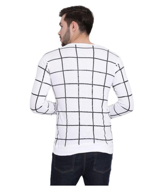 Vimal Jonney Cotton Blend White Checks T-Shirt - None