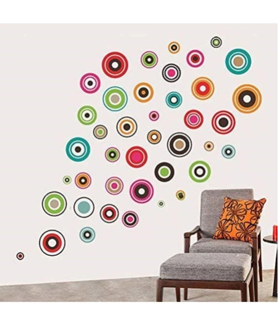 Asmi Collection Beautiful Self Adhesive Vinyl Circles Wall Sticker ( 115 x 125 cms )