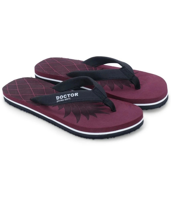 DOCTOR EXTRA SOFT - Maroon Womens Thong Flip Flop - None