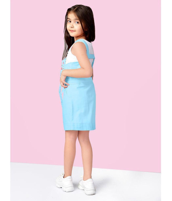 Naughty Ninos Blue Cotton Girls A-line Dress ( Pack of 1 ) - None