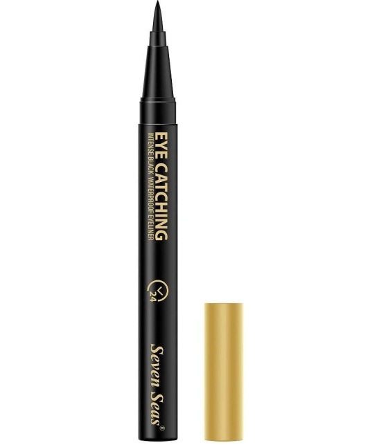 Seven Seas Intense Black Waterproof | Anti-Smudge | Jet Black | Eye Catching Sketch Eyeliner (BLACK)