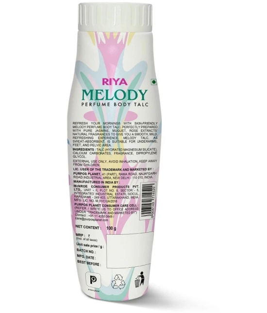 Riya Melody & Melody (10 ml Perfume) Talc 300 gm Pack of 2