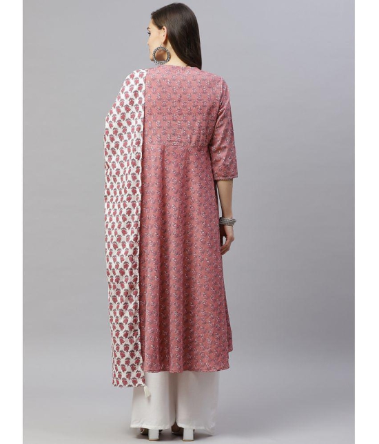 miravan - Pink Cotton Women's Angrakha Kurti ( Pack of 1 ) - None