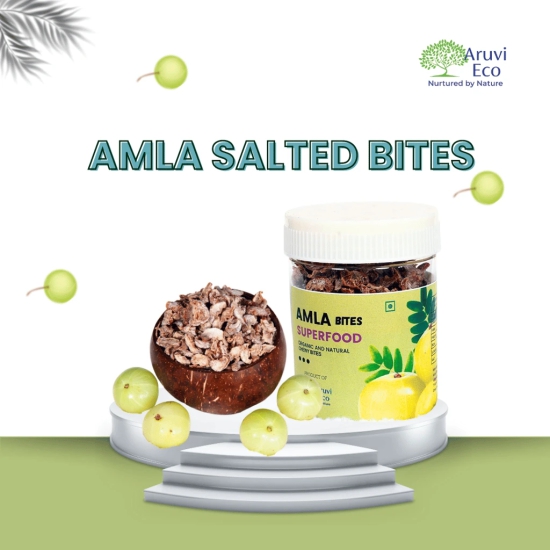 Organic Amla Salted Bites with Ginger and Lemon - Made with 100% Natural Dried Amla Grown in our Farm, No Artificial Flavors or Colors, No Preservatives 175g