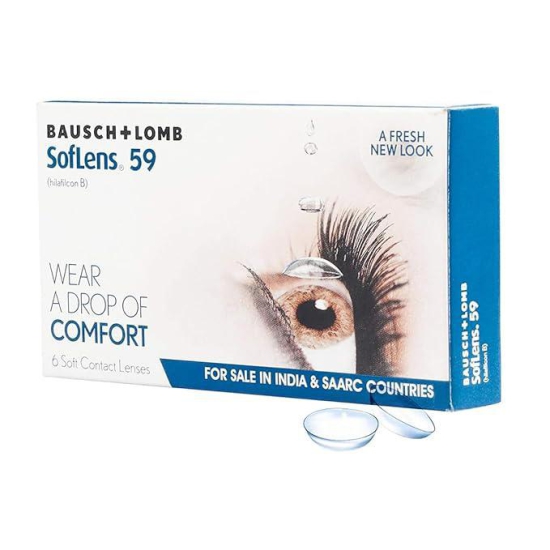 Bausch & Lomb Softlens59 Monthly Disposable Contact Lens (6 Lens Pack -00 to -5.00)--05.00 / clear