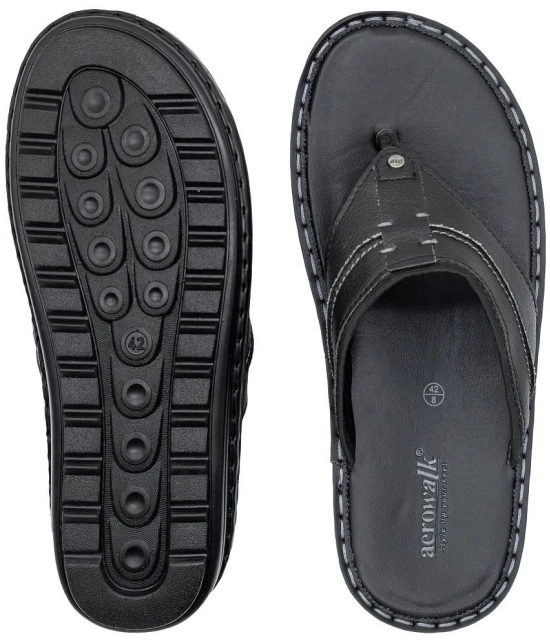 Aerowalk Black Mens Thong Flip Flop - None