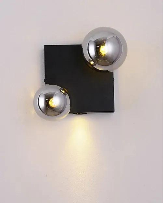 Hdc 2 Light Smoke Glass Modern Double Head Wall Light