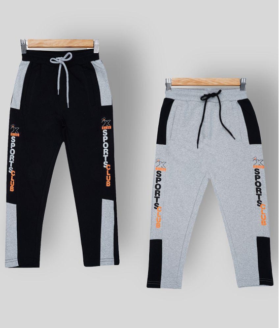 2K Kids - Black Cotton Blend Boy's Trackpant ( Pack of 2 ) - None