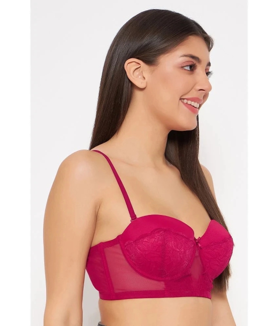 Clovia Pack of 1 Lace Womens Bralette Bra ( Red ) BR2000R04 - None