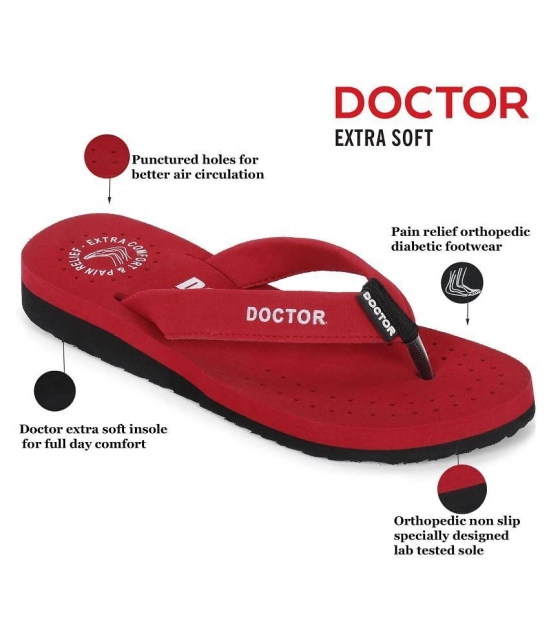 DOCTOR EXTRA SOFT - Maroon Womens Thong Flip Flop - None