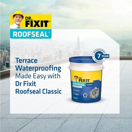 DR. FIXIT Roofseal Classic, 4 Liter, Waterproofing Solution for Homes, Terraces, Roofs