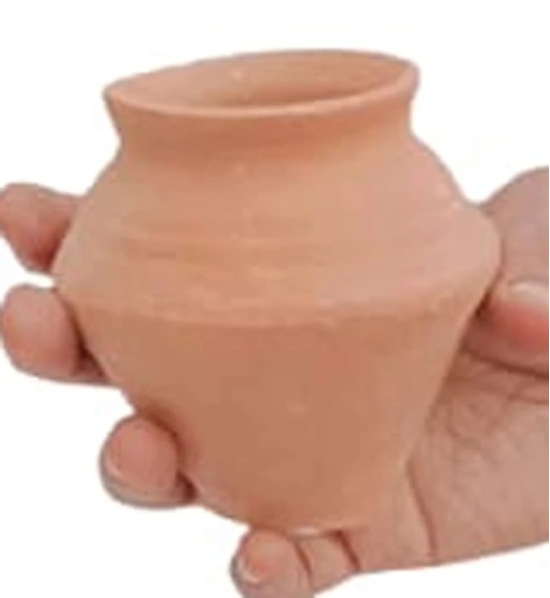 Mii Art Mitti Ka Kalash in Diwali (Material-Soil)(Size-10 Cm,Medium) 2pcs 2 Kalash Use in Diwali & Karvachoth for Puja.