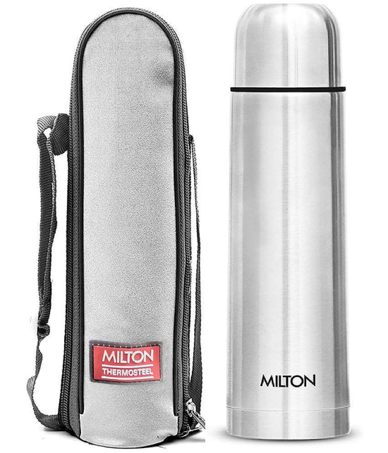 Milton Plain Lid 500 Thermosteel 24 Hours Hot and Cold Water Bottle, 500 ml, Silver - Silver