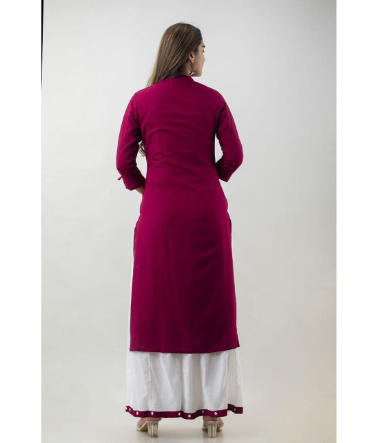 MAUKA - Maroon Straight Rayon Womens Stitched Salwar Suit ( Pack of 1 ) - None