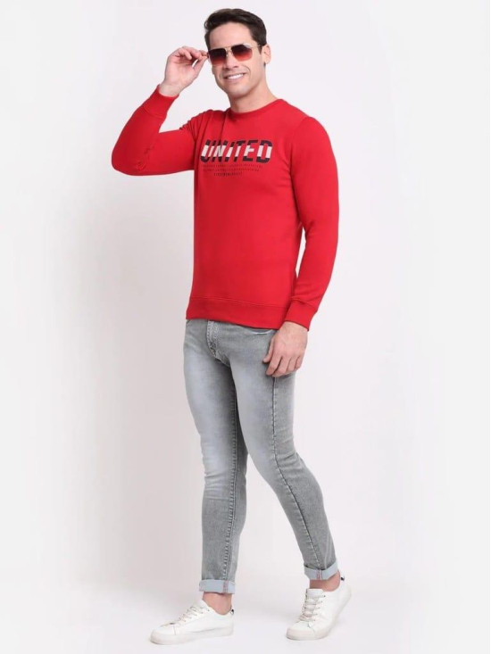 Rodamo  Men Red Printed Sweatshirt