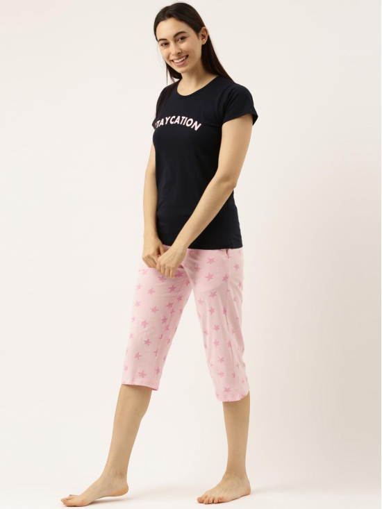 Women T-shirt & Capri Nightsuit-S / Pure Cotton