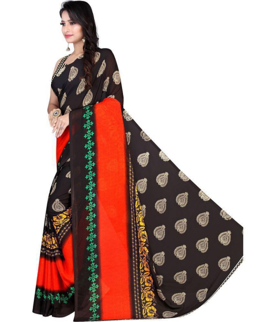 LEELAVATI - Black Georgette Saree With Blouse Piece ( Pack of 1 ) - Black