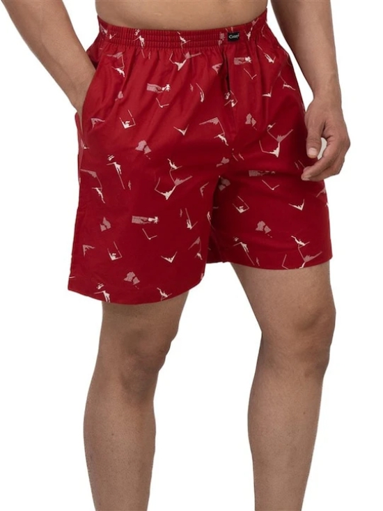 Printed Pure Cotton Boxer Bxr_1025_Red-S