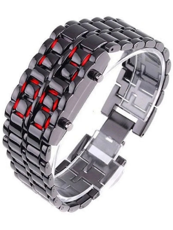 Rhonium Black Metal Digital Mens Watch