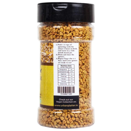 Urban Platter Microgreens Fenugreek (Methi) Sprouting Seeds Shaker Jar, 125g / 4.4oz [Nutritious Addition to Salads & Sandwiches]